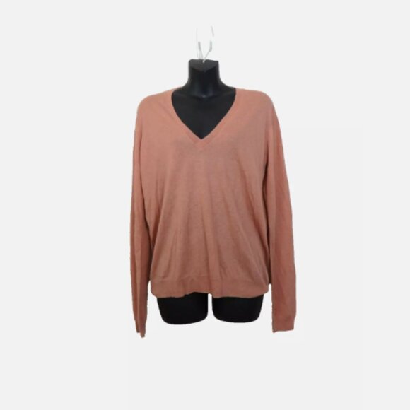 Theory size Medium Yulia V Neck Knit Cashmere Silk Sweater Pullover NEW $245 - Picture 1 of 4